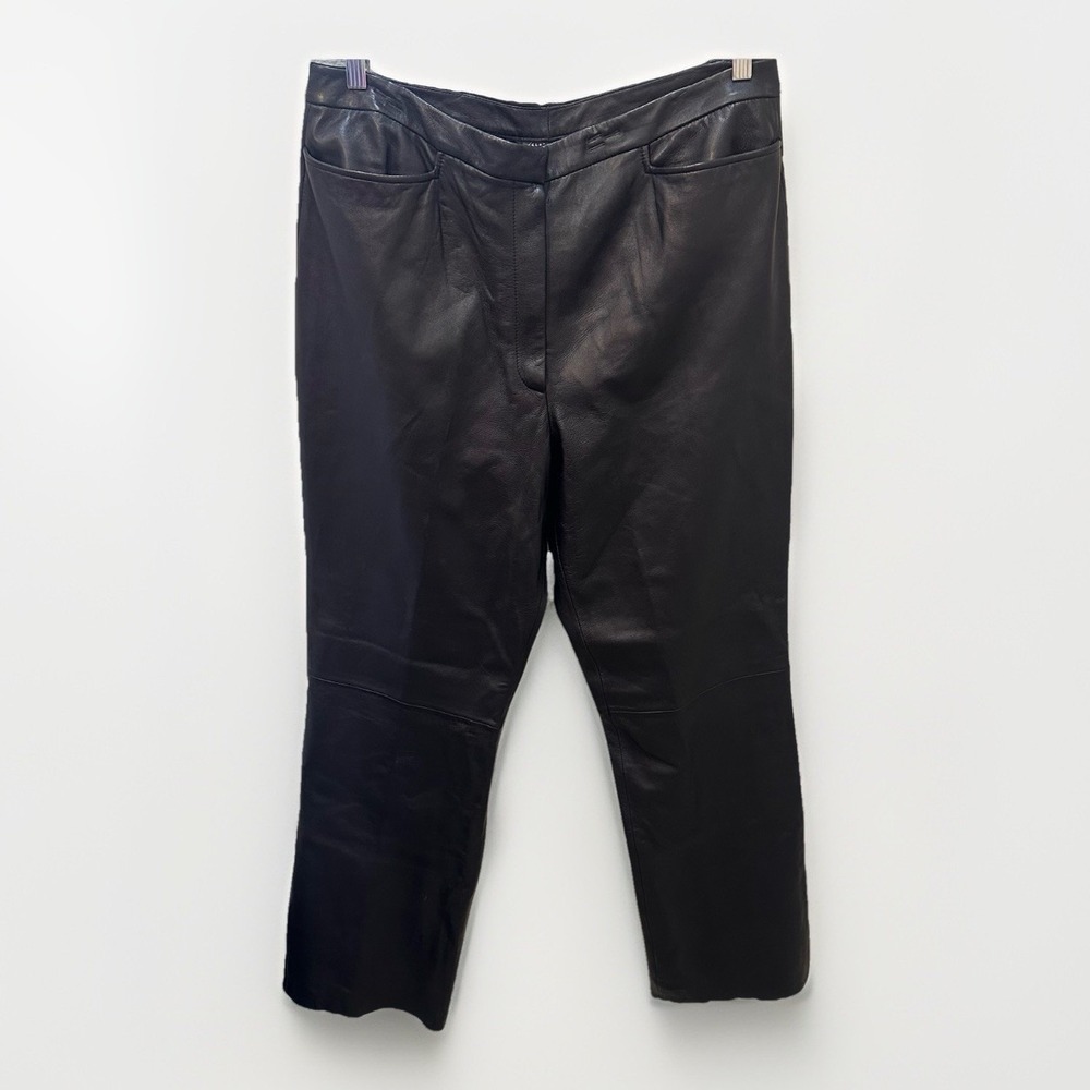 Classiques Entier Women Black Leather‎ Pants 16 Barely Boot New Dead Stock Y2K